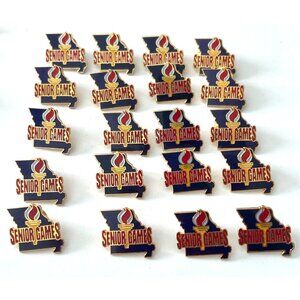 Lot Of 20 Senior Games Missouri Map Enamel Lapel Pins Gold Tone Backing